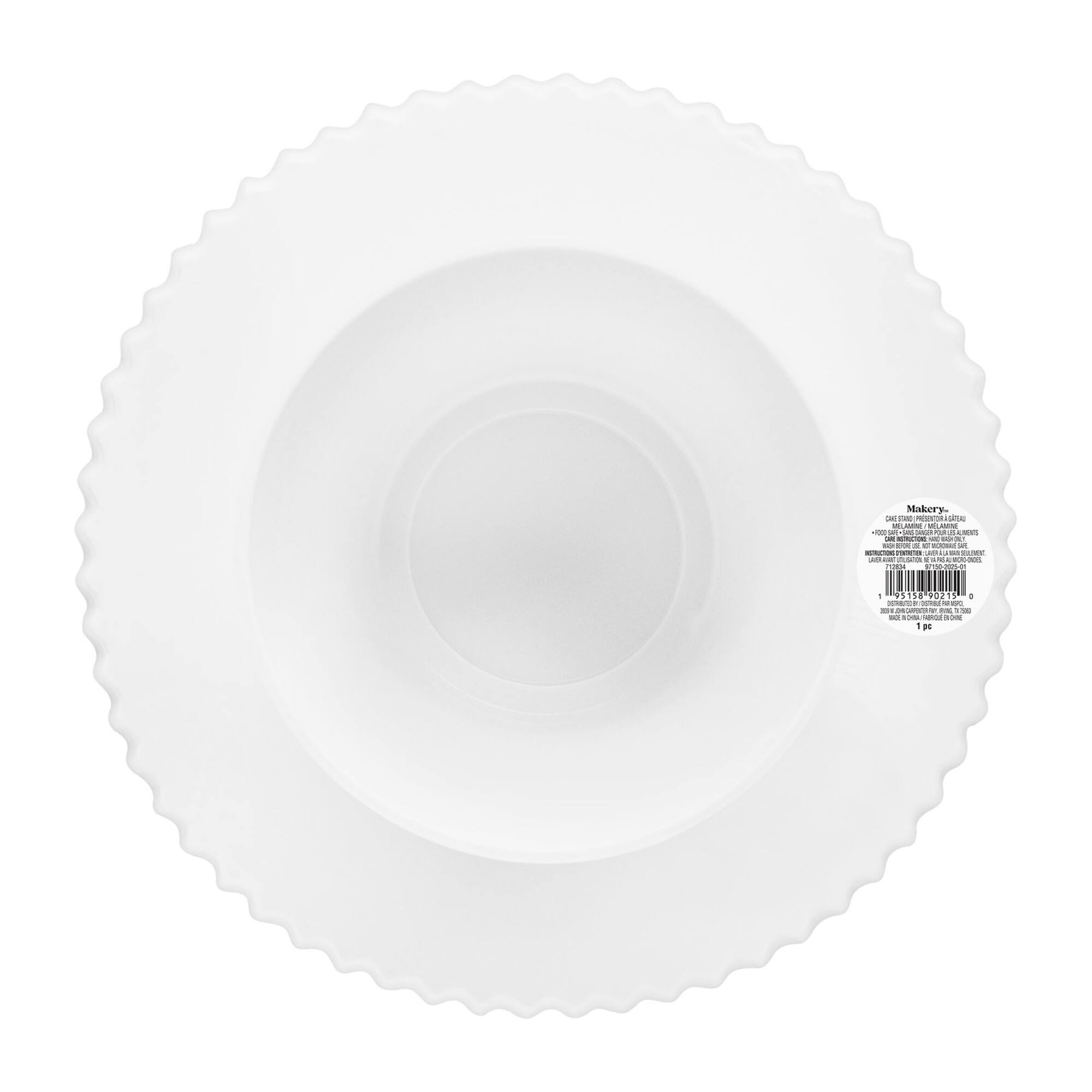 10" White Melamine Cake Stand by Makery®
